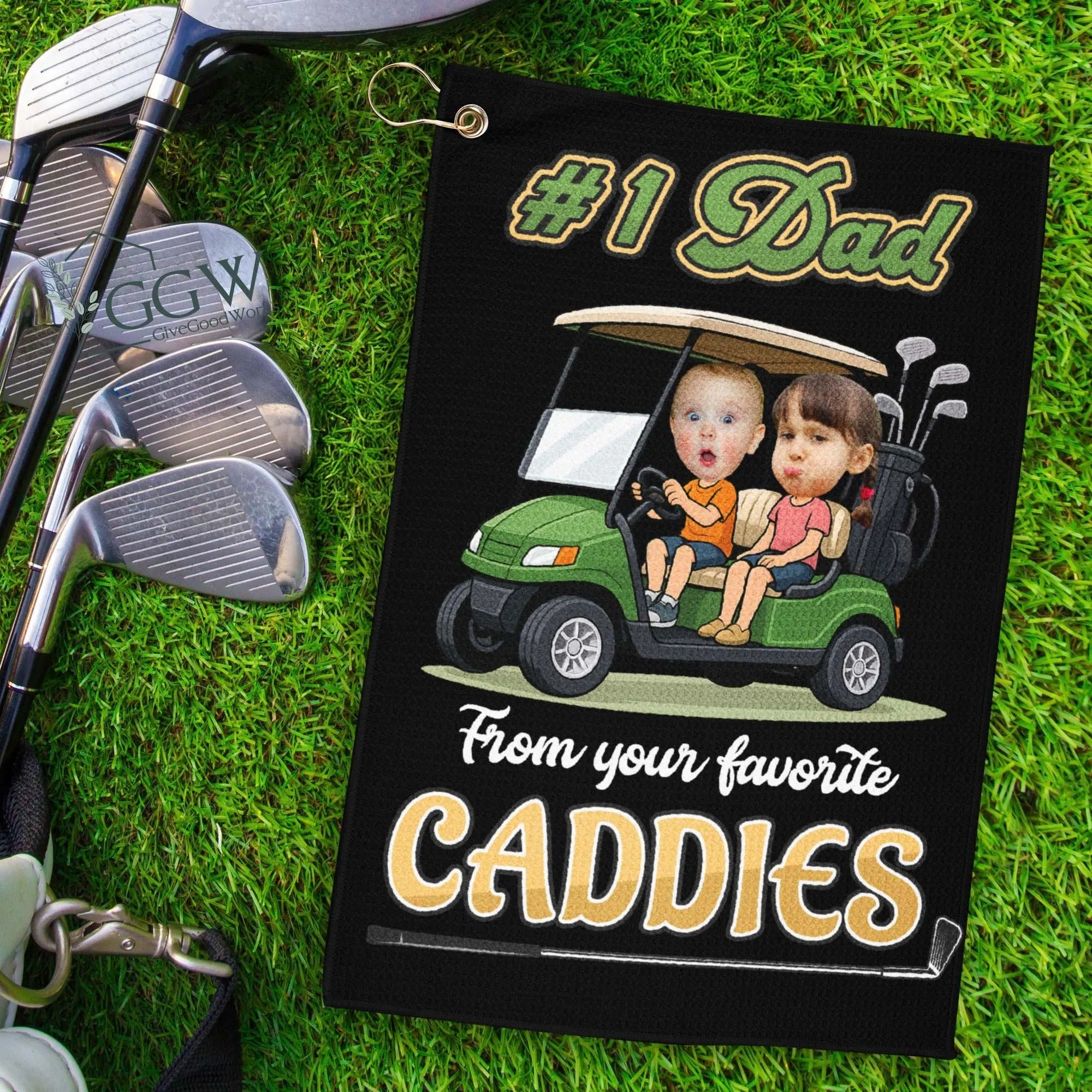 Personalized Photo Golf Towel - From Your Favorite Caddies, Gift for Dad, Golf Towels For Golfers