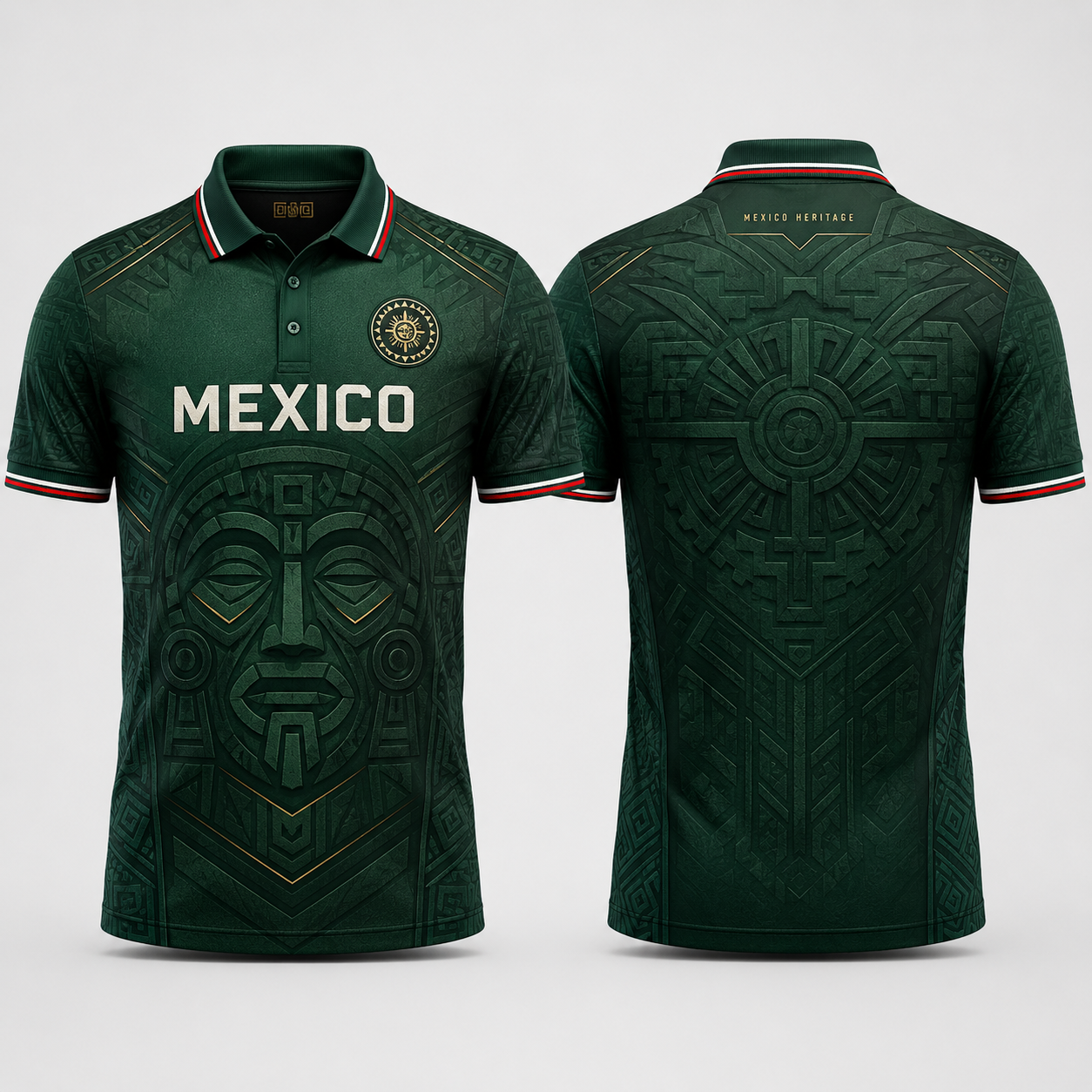 Mexico Aztec Heritage Hoodie for Men – Green Obsidian Mask Football Fan Sweatshirt, Mexican Pride Gift Hoodie