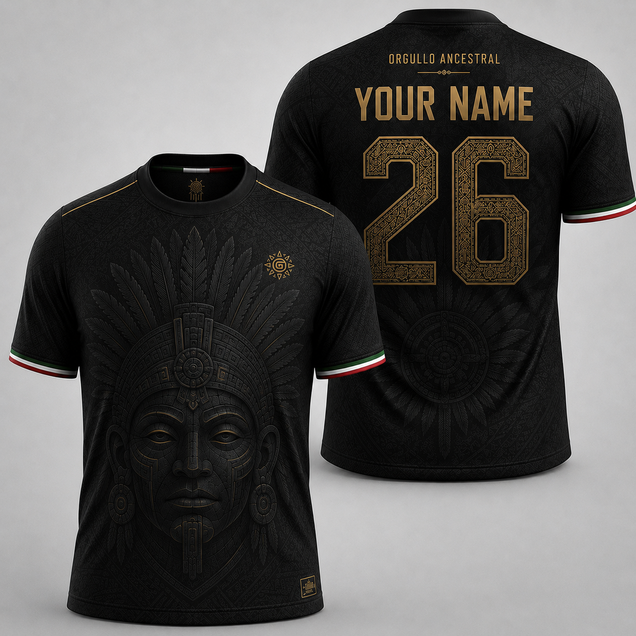 Custom Mexico Ancestral Pride Jersey – Personalized Aztec Heritage Football Fan Shirt