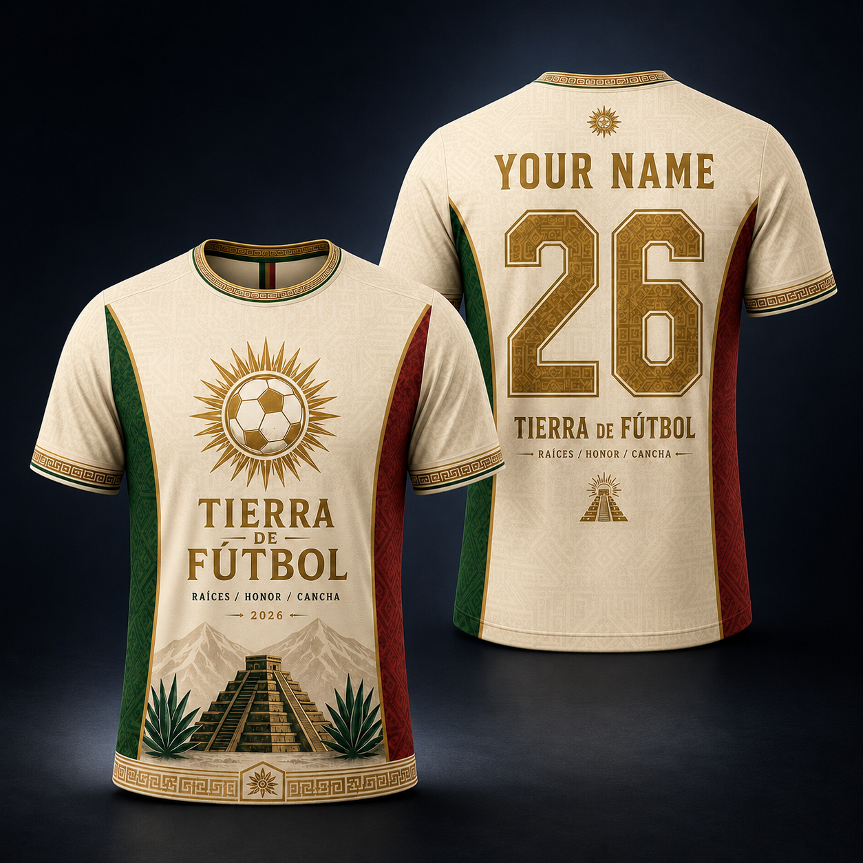 Personalized Mexico Tierra de Fútbol Jersey – Custom Name & Number Mexican Heritage Soccer Shirt