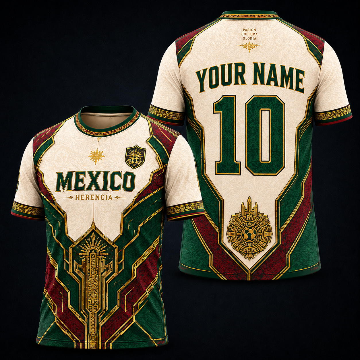 Personalized Mexico Herencia Soccer Jersey for Men – Custom Name & Number Premium Mexico Heritage Football Fan Shirt