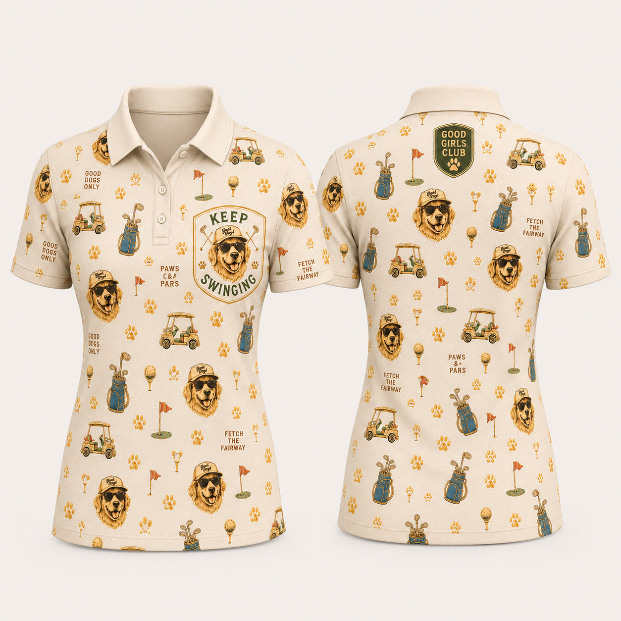 Good Girls Club Golf Shirt for Women – Funny Golden Retriever Dog Mom Golf Polo