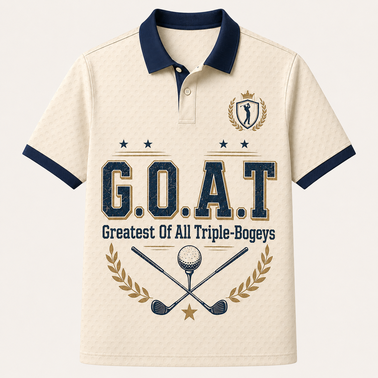 G.O.A.T Golf Polo Shirt for Men – Greatest Of All Triple Bogeys Funny Country Club Golf Shirt