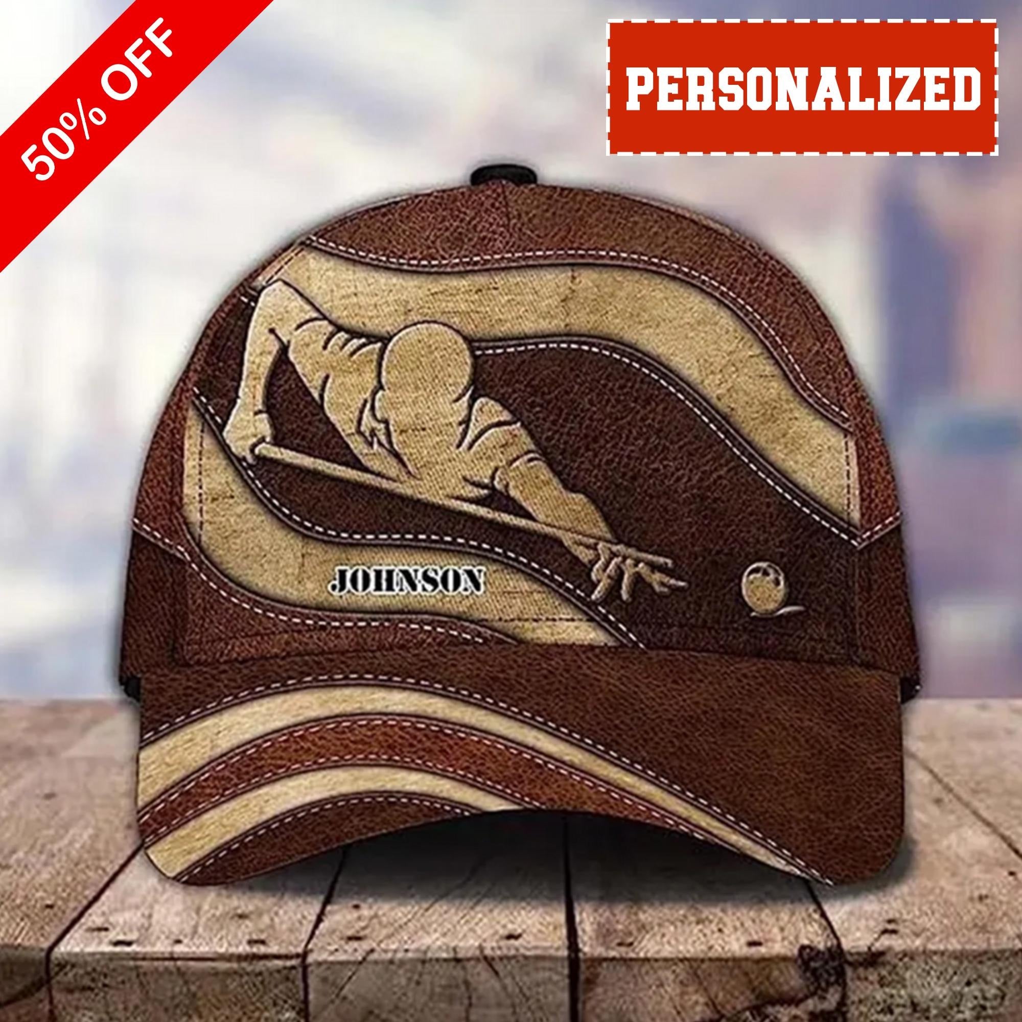 Personalized Billiard Baseball Cap, Custom Name Billiard Classic Cap, Gift For Billiard Players