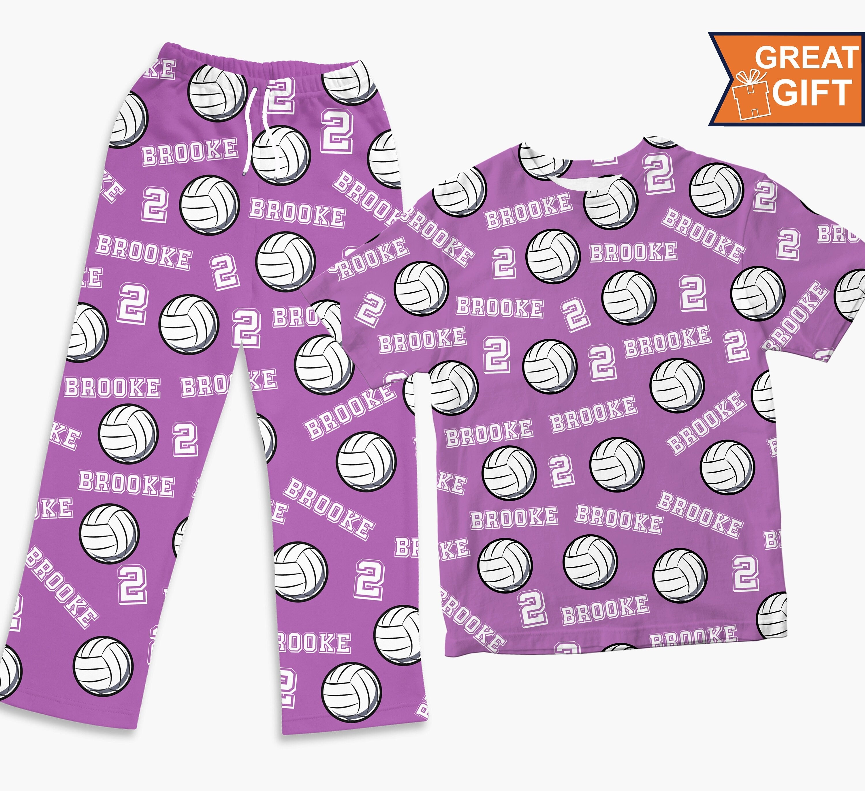 Custom Sports Pajama Pants With Name, Personalized Volleyball Pajama Pants for Family, Team Gift for Baseball Player