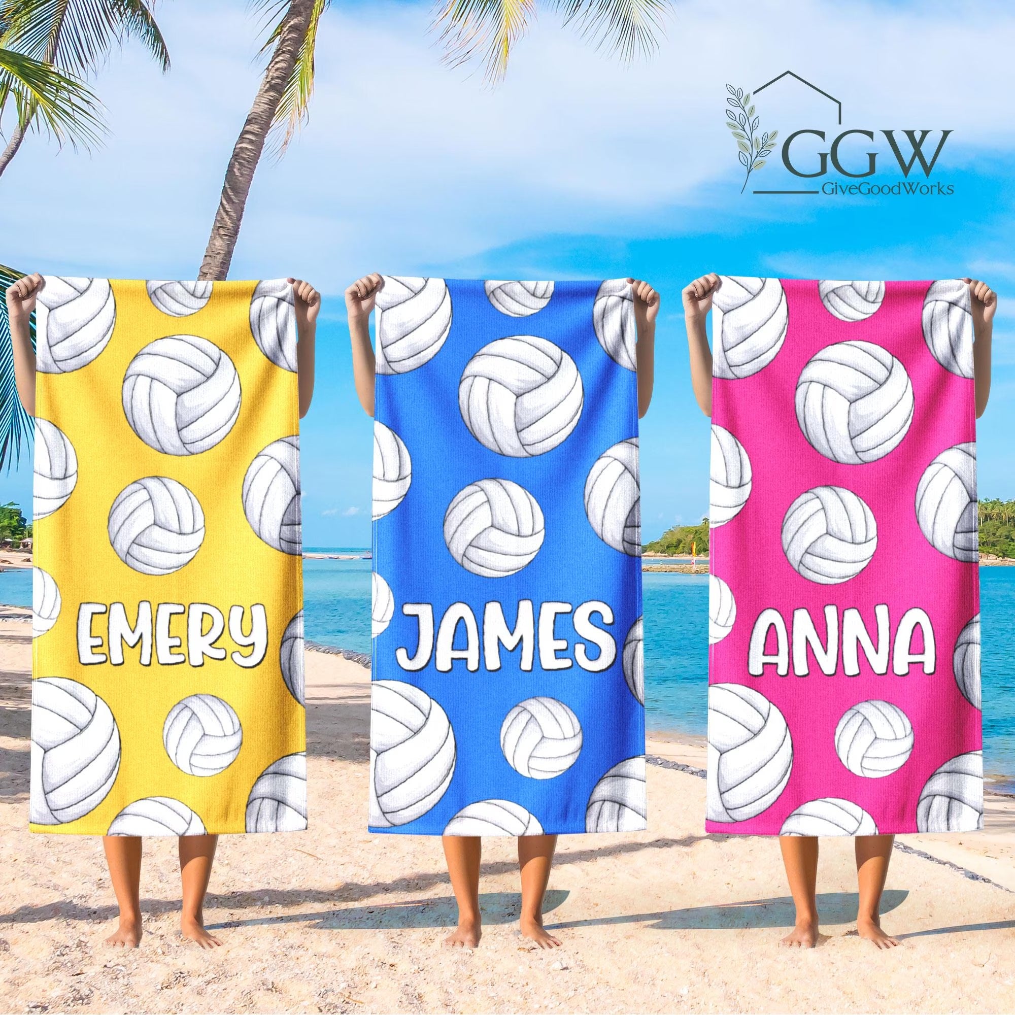 Custom Volleyball Team Beach Towel, Personalized Team Gift, Sport Beach Towel, Custom Pool Towel Summer Gift