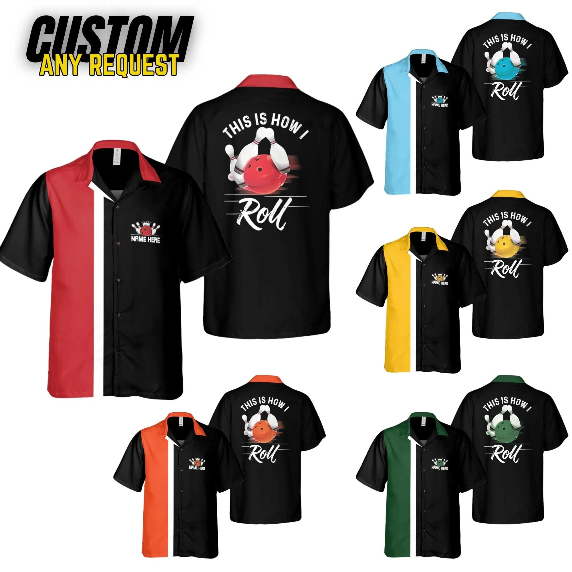 Custom Bowling Shirts for Men, Vintage Bowling Team Shirts, Funny This Is How I Roll Bowling Hawaiian Shirts