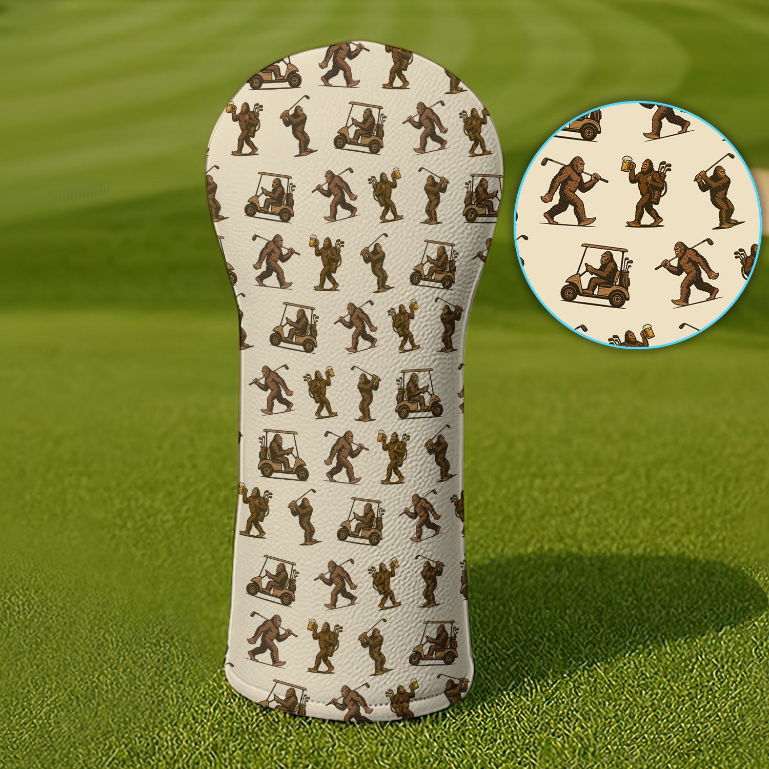 Crazy Golf Head Cover, Bigfoot Golf Headcovers For Men, Golf Gift For Golfer