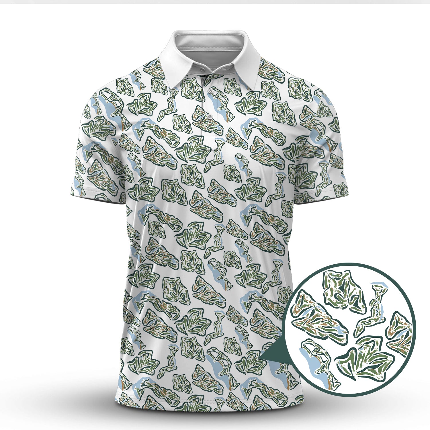 Menβs Camo Golf Shirt, Camo Golf Polos, Golf Gift For Golfers, Pattern Crazy Golf Shirts