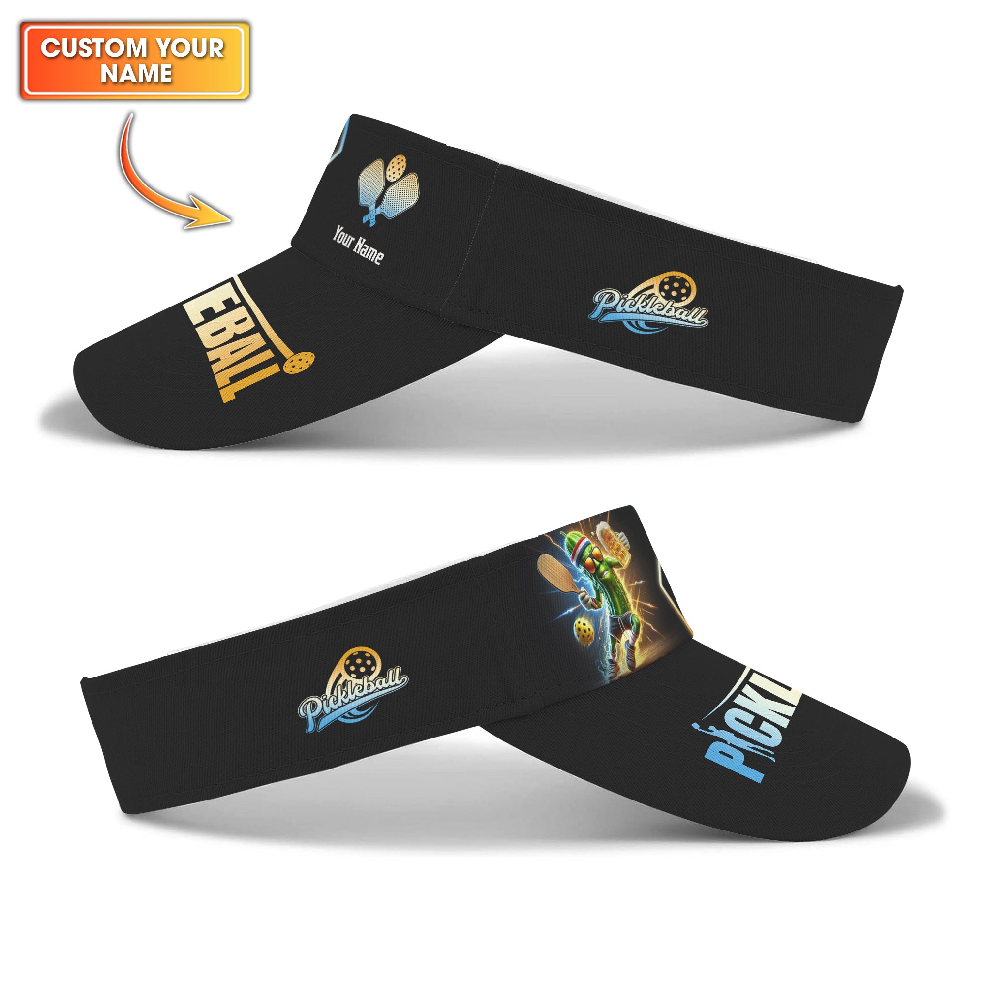 Custom Name Pickleball Sun Visor Hat, Pickleball Funny with Beer, Gifts For Pickleball Players