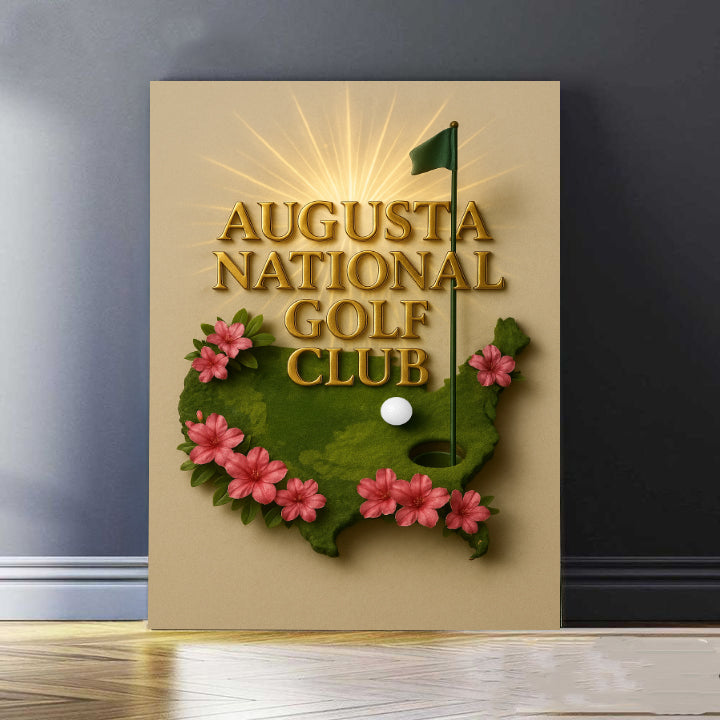 Augusta National Golf Club Prints Canvas, Wall Decor Golf Poster, Gift for Golfer