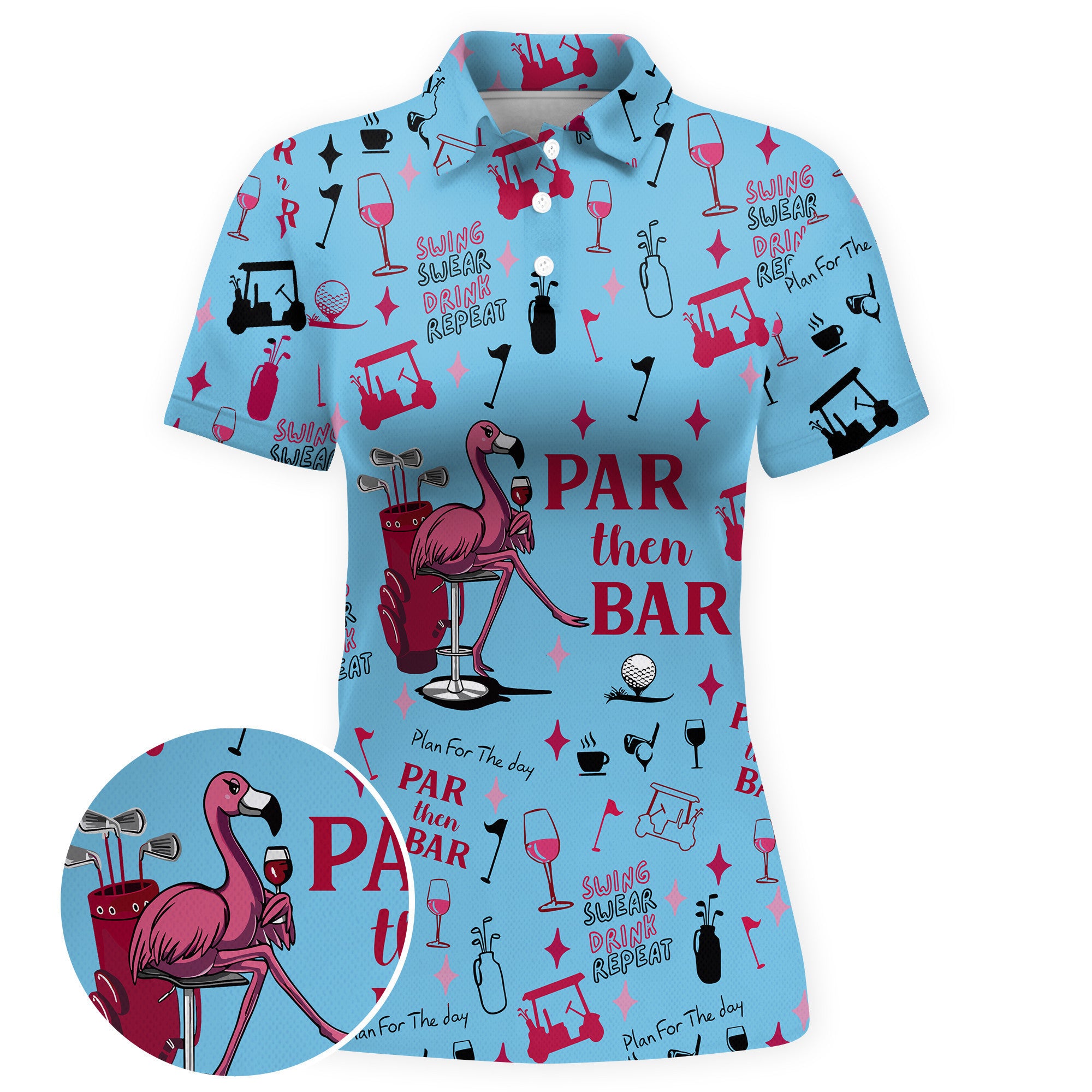 Par Then Flamingo Women Polo Shirt
