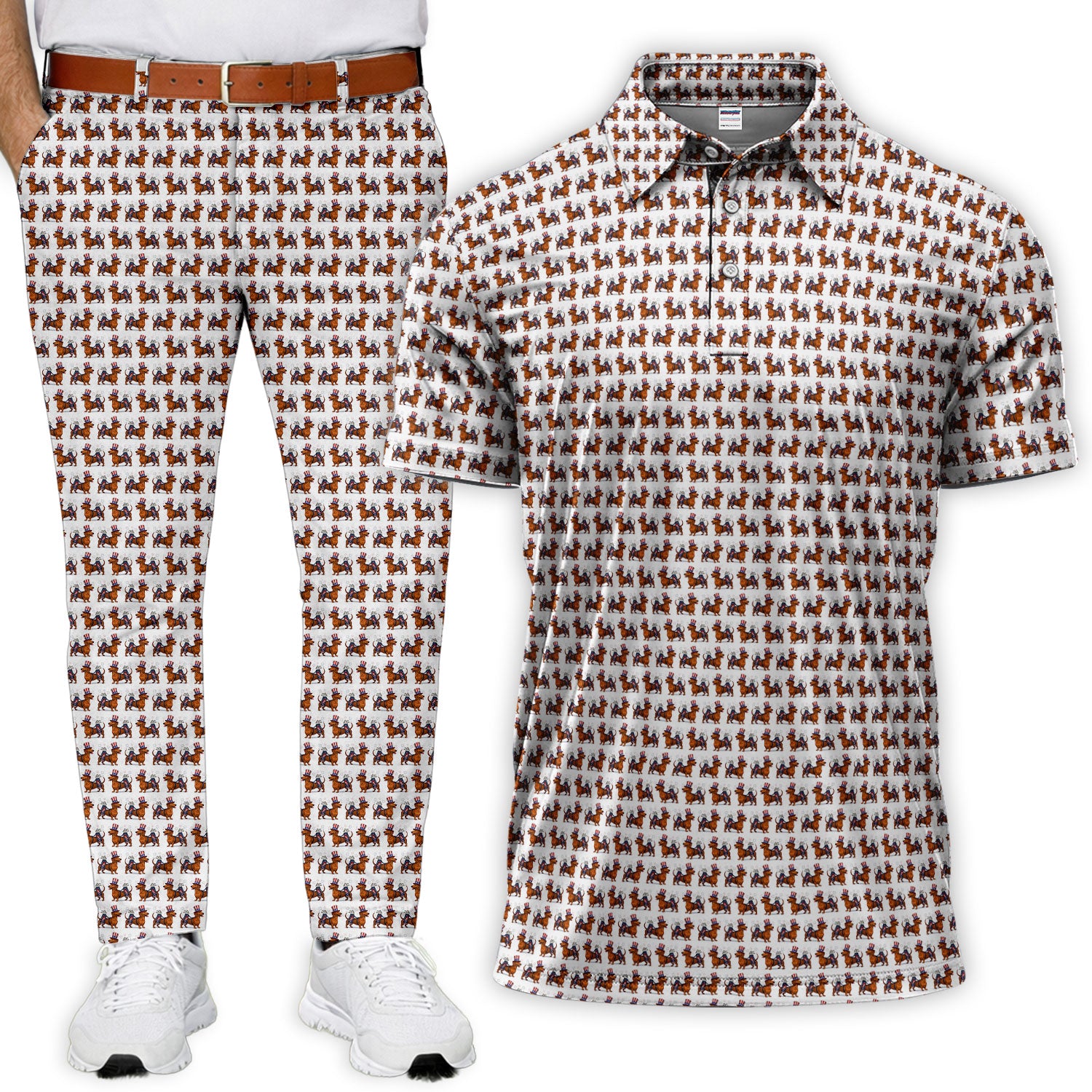German Dachshund 4th Of July Independence Day With Fireworks Golf Set, Mens Golf Pants, Golf Set For Men