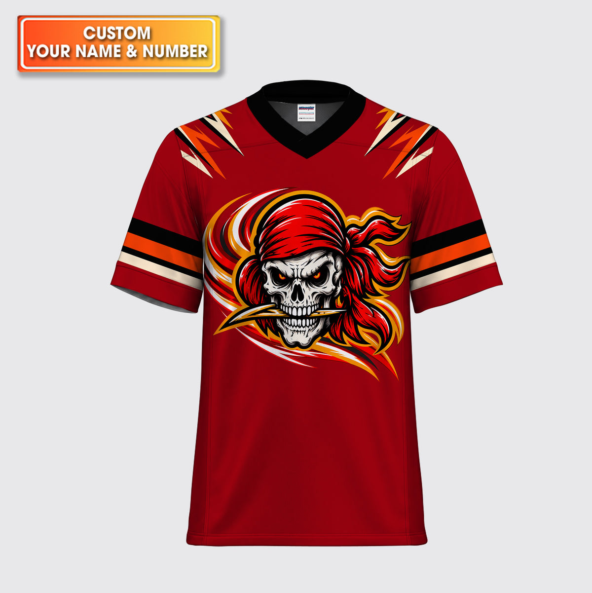 Pirate Skull Mascot Custom American Football Jersey