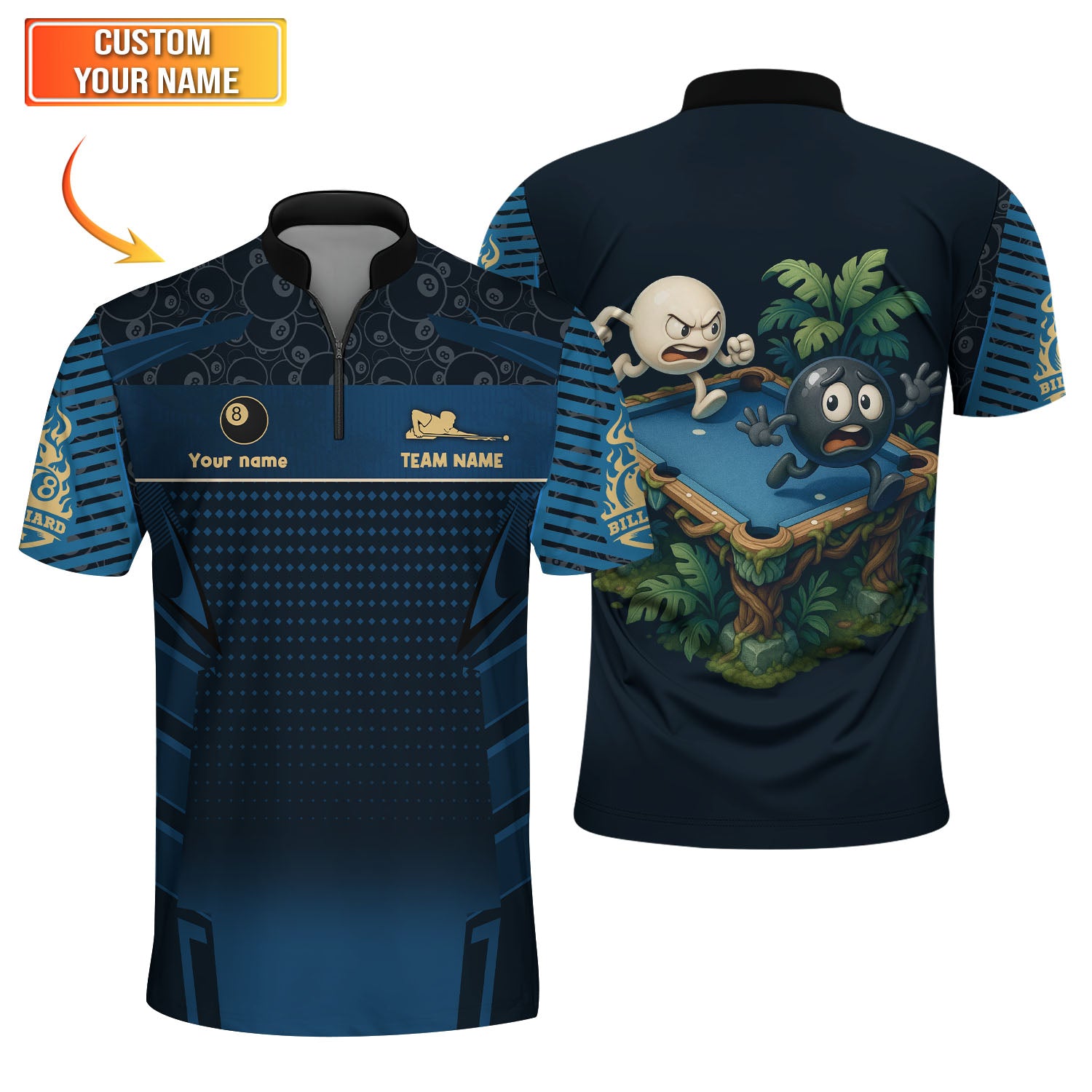 Billiards Shirts For Men, Custom Name Billiards Jersey, Funny Billiards Shirt-THTR28052025
