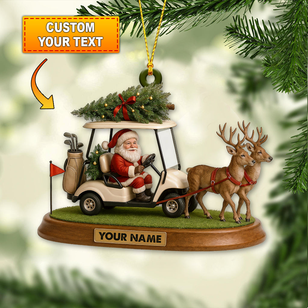 Personalized Golf Ornament, Santa Claus Ornaments, Golf Decor With Custom Name, Golf Christmas Ornaments For Golfer