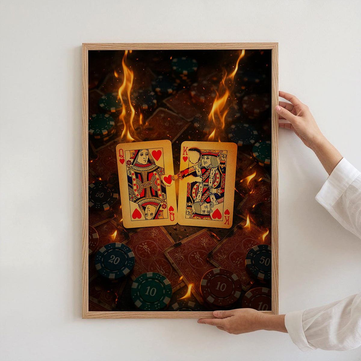 King And Queen Card Poster, Poker Canvas Wall Art, Poker Poster For Game Room Decor, Gift For Poker Players