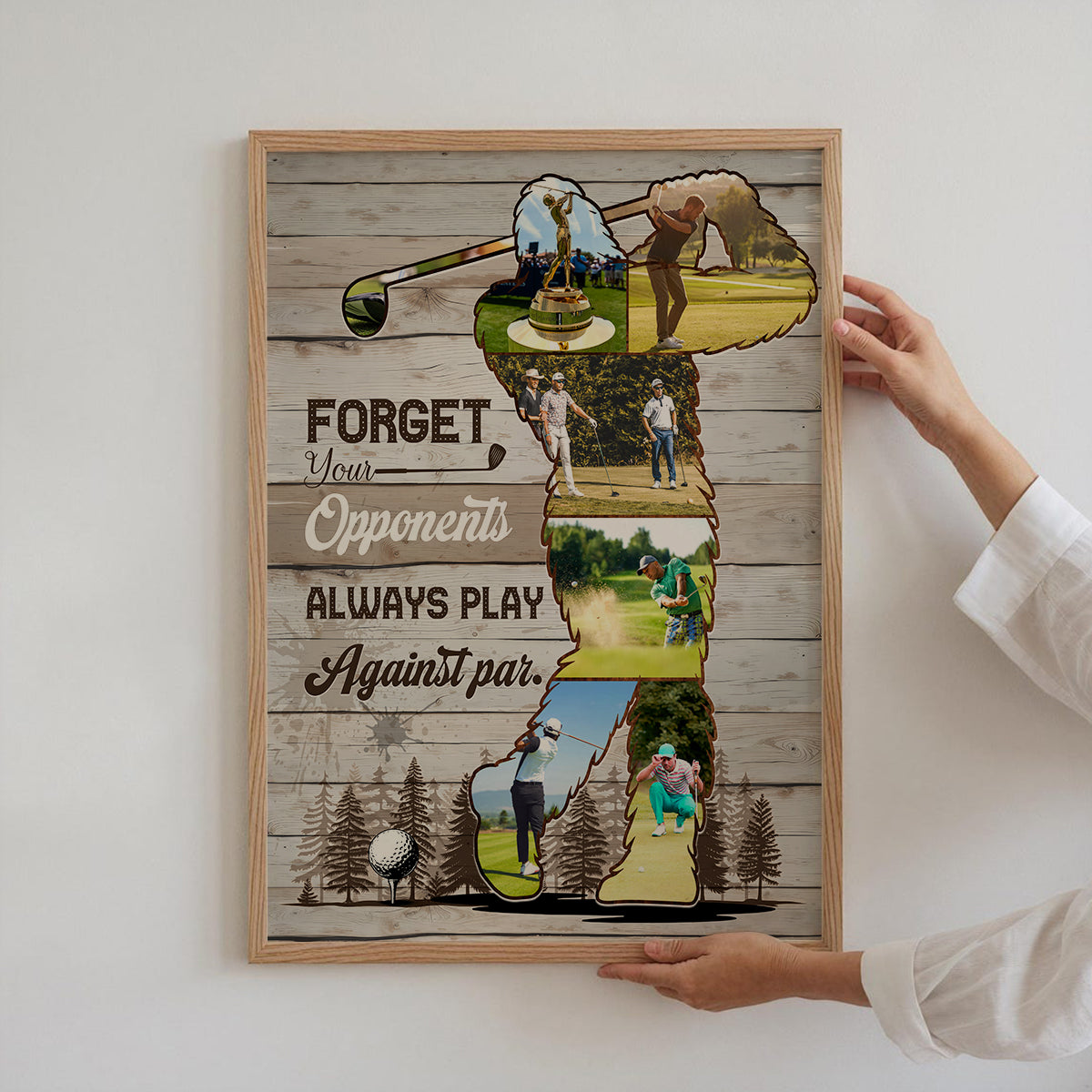 Bigfoot Golf Wall Decor, Forget Your Opponents, Always Play Against Par Poste, Gift For Golf Lovers