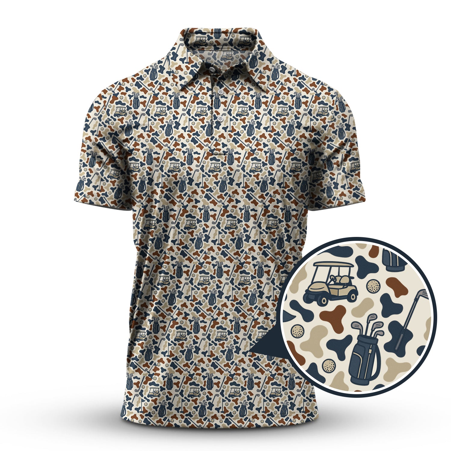 Funny Pattern Golf Shirt For Golfer, Crazy Golf Shirt, Golf Gift For Men