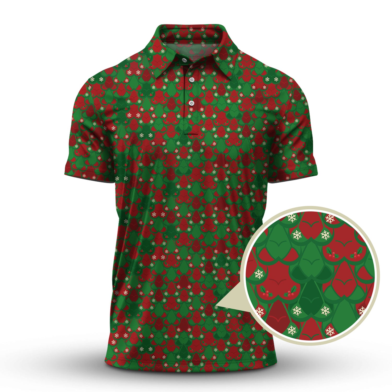 Funny Christmas Golf Shirt, Pattern Golf Shirt For Golfer, Crazy Golf Shirt For Men