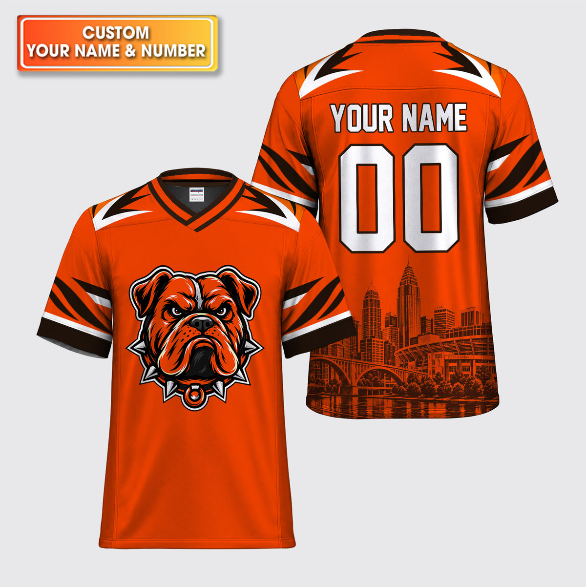 Bulldog Mascot Custom American Football Jersey