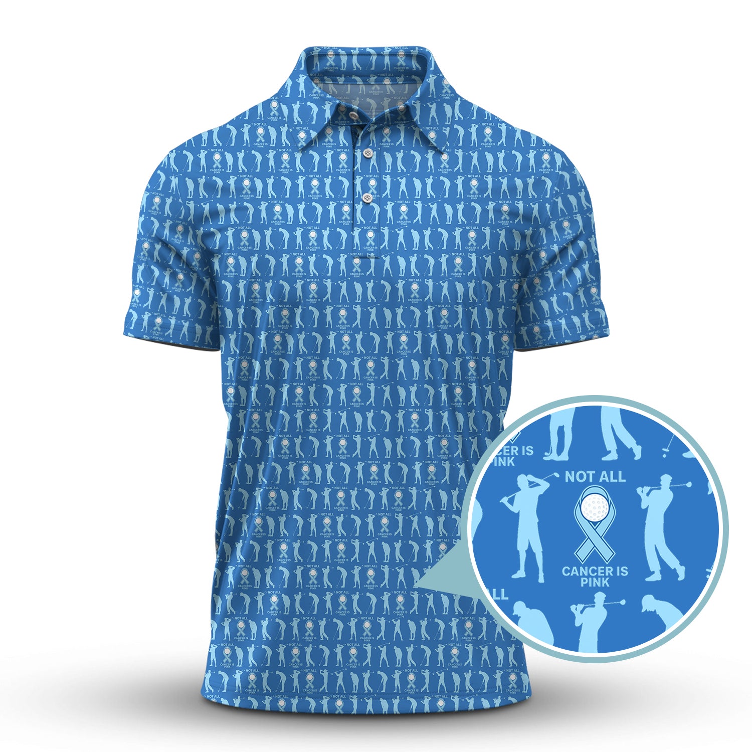 Funny Golf Pattern Shirt For Men, Prostate Cancer Golf Shirt, Golf Pattern Shirt For Golfer
