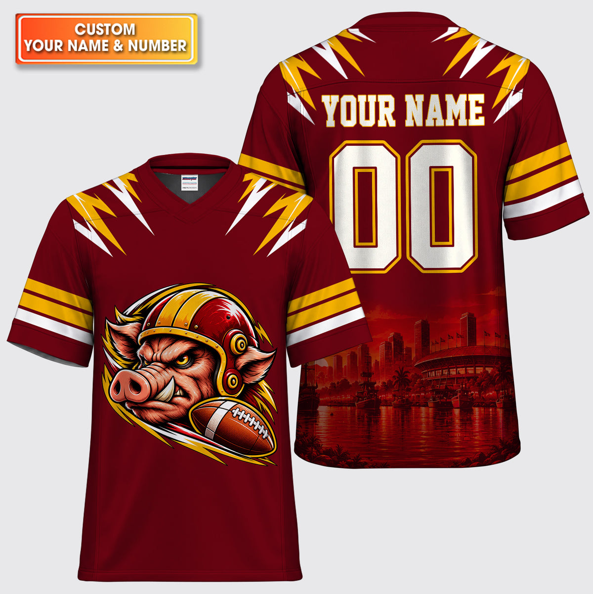 Custom Boar Mascot American Football Jersey