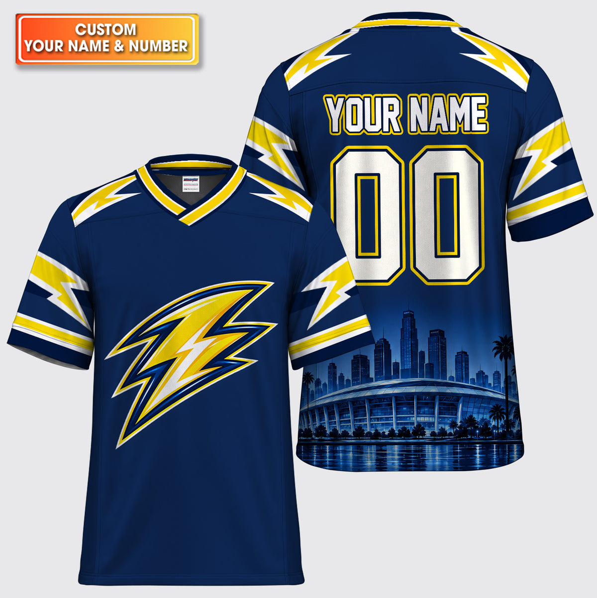 Custom Lightning Bolt American Football Jersey