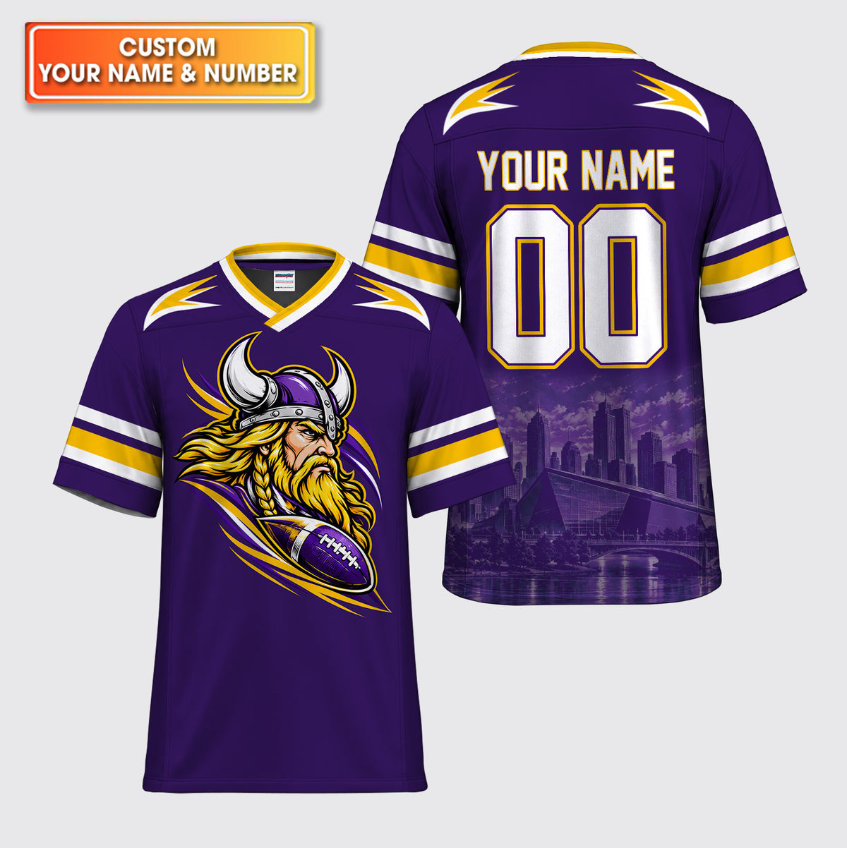 Viking Warrior Mascot Custom American Football Jersey
