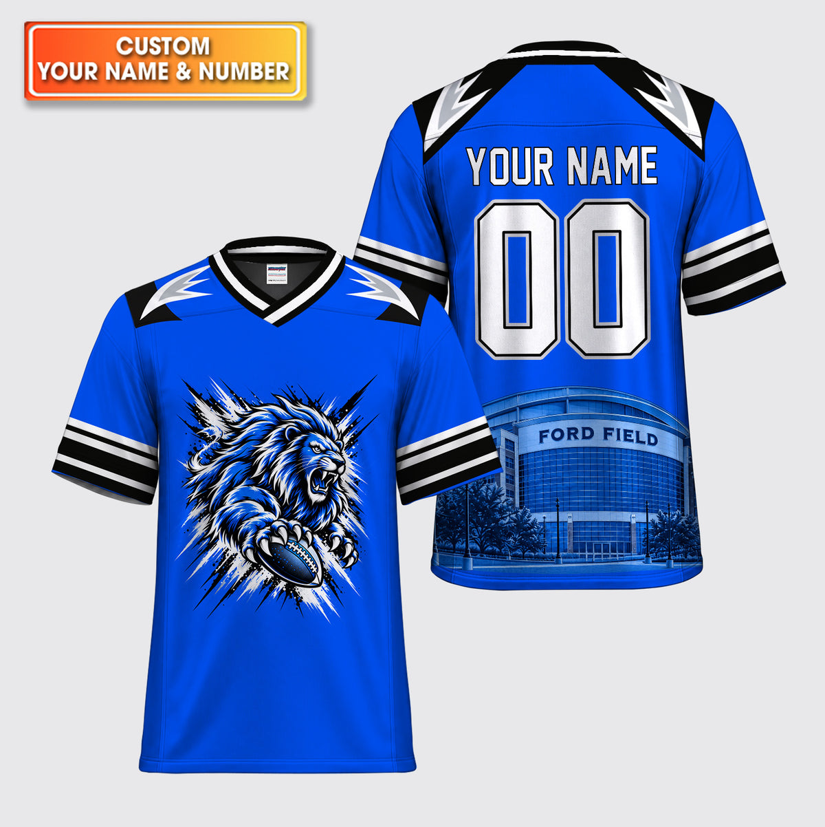 Roaring Lion Mascot Custom American Football Jersey