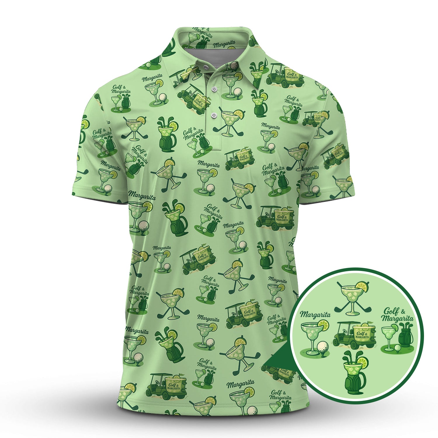 Ladies Golf Pattern Polos, Golf & Margarita Women's Golf Shirt, Cocktail And Golf Shirts For Golfers