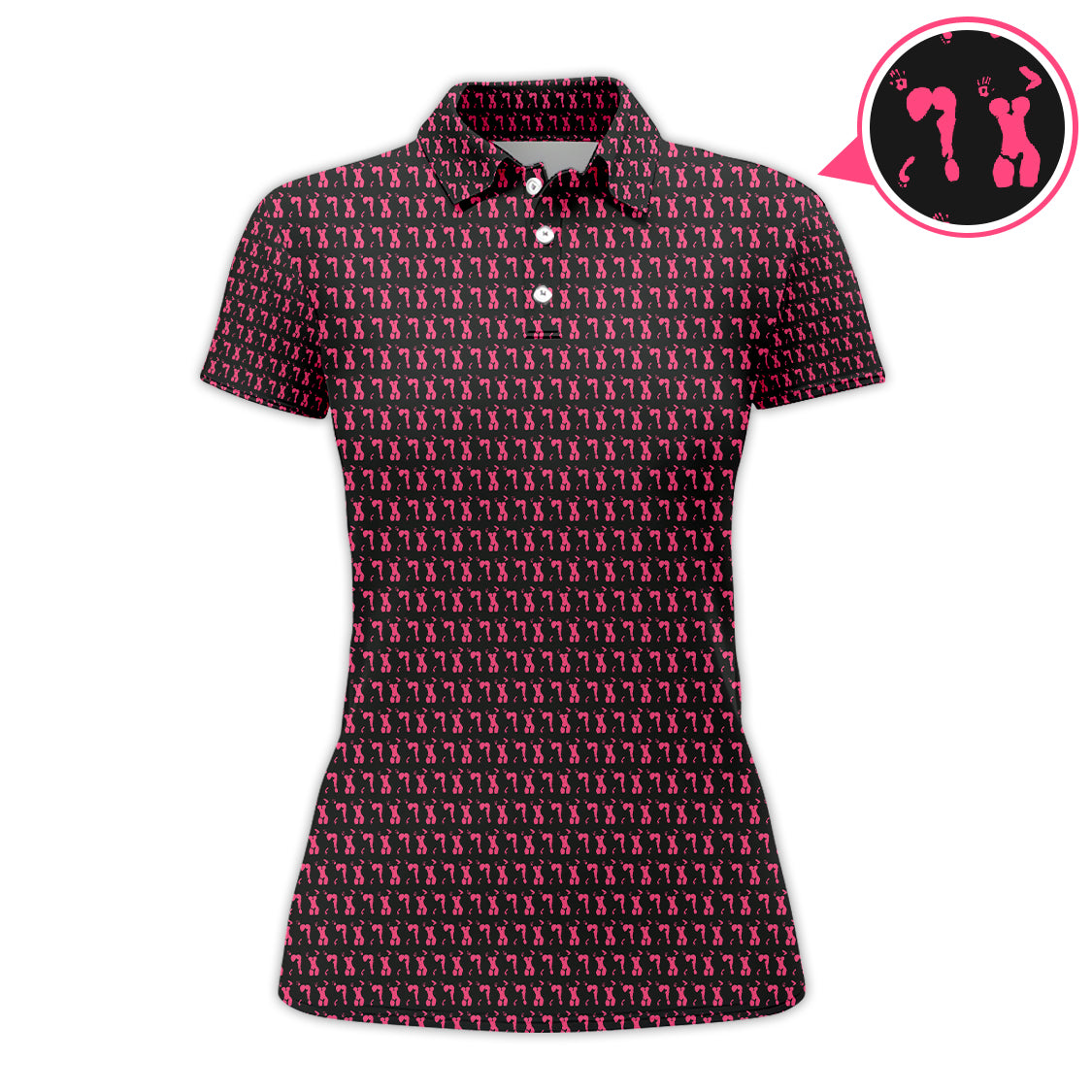 Crazy Golf Shirts For Women, Body Art Pattern Golf Polos, Funny Golf Shirt