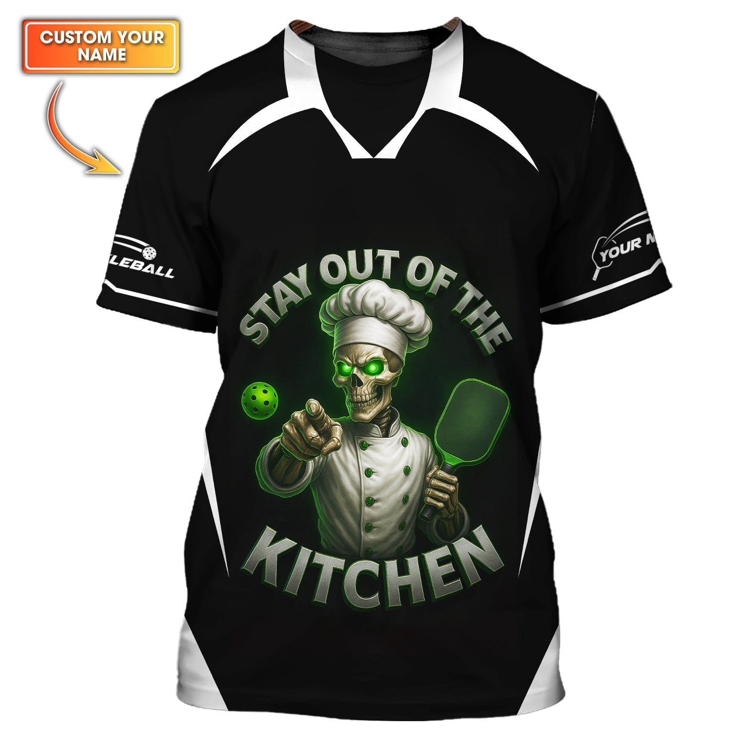 Funny Pickleball Shirt For Men's, Custom Name Pickleball Jersey, Stay Out of The Kitchen Pickleball Shirts