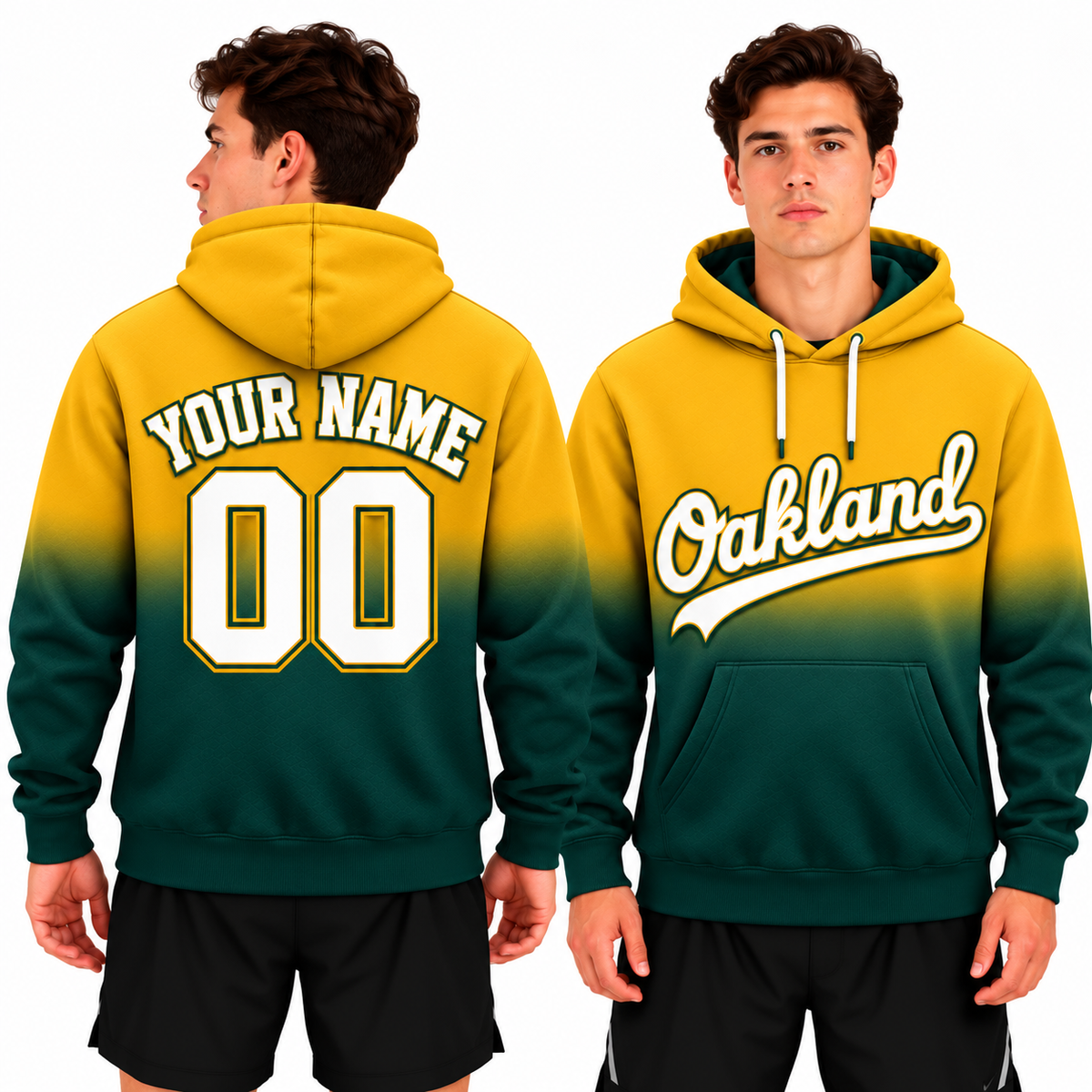 Custom Oakland Ombre Hoodie