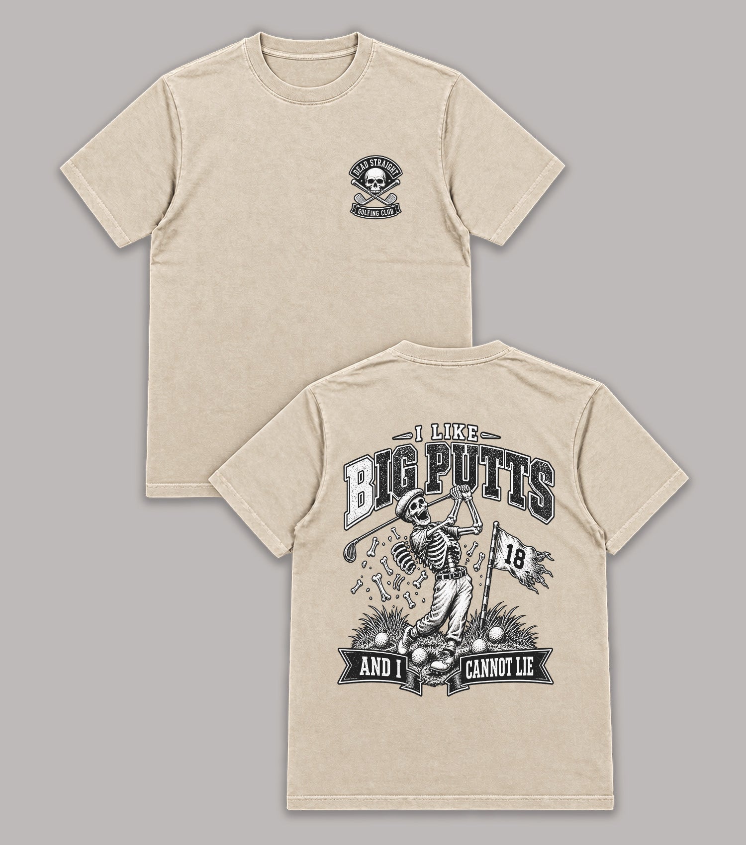 I Like Big Putts Skeleton Golf T-Shirt