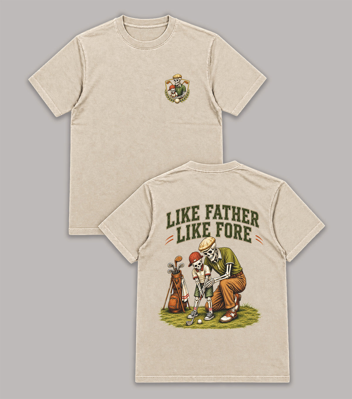 Like Father Like Fore Skeleton Golf T-Shirt