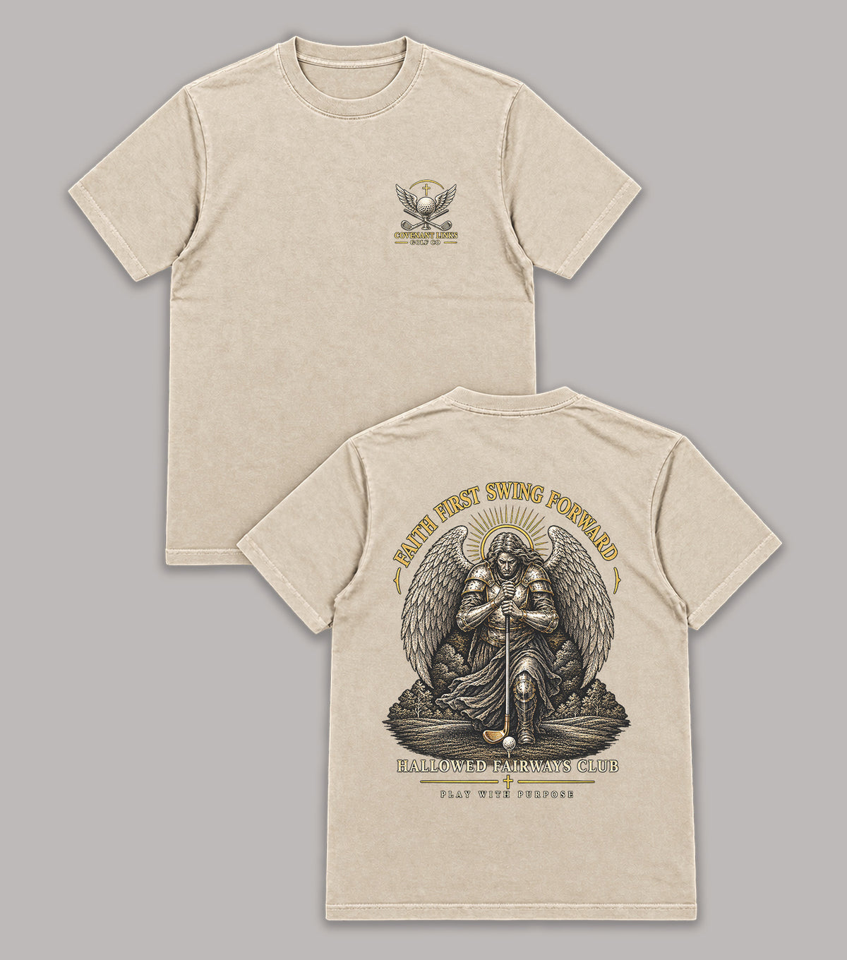 Faith First Swing Forward Angel Golf T-Shirt