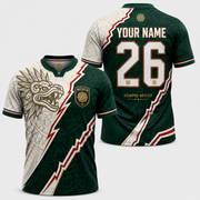 Custom Mexico Quetzalcoatl Football Jersey – Personalized Aztec Heritage Soccer Fan Jersey