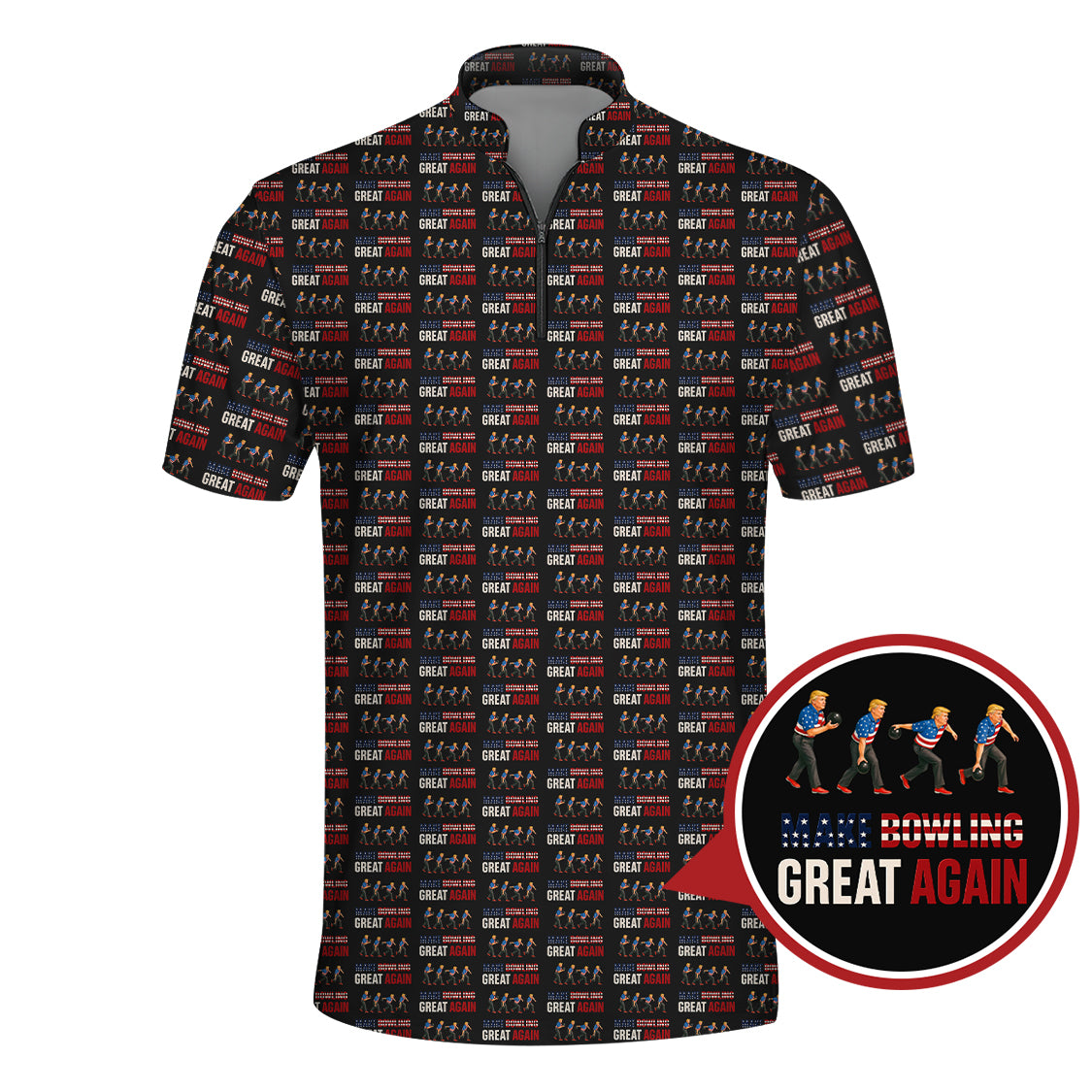 Bwliong Shirt For Men, USA Bowling Shirt, Make Bowling Great Again Trump Shirt, Pattern Bowling Jersey For  Bowlers