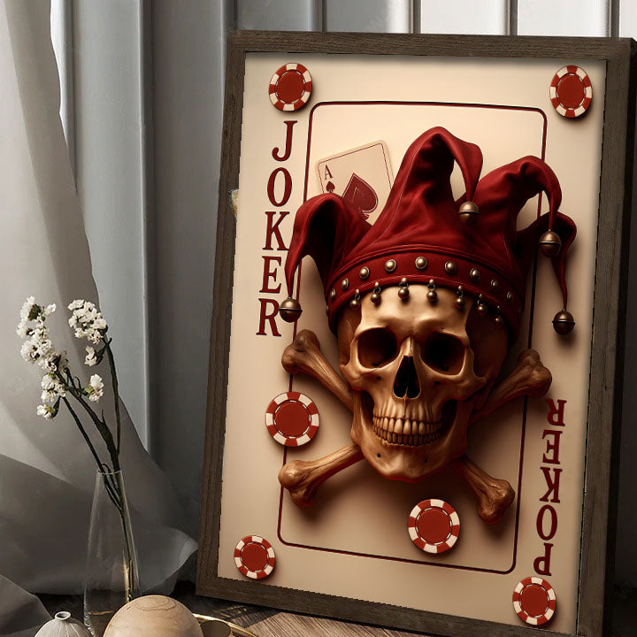 Joker ACE Card Canvas, Poker Poster, Poker Wall Art Decor
