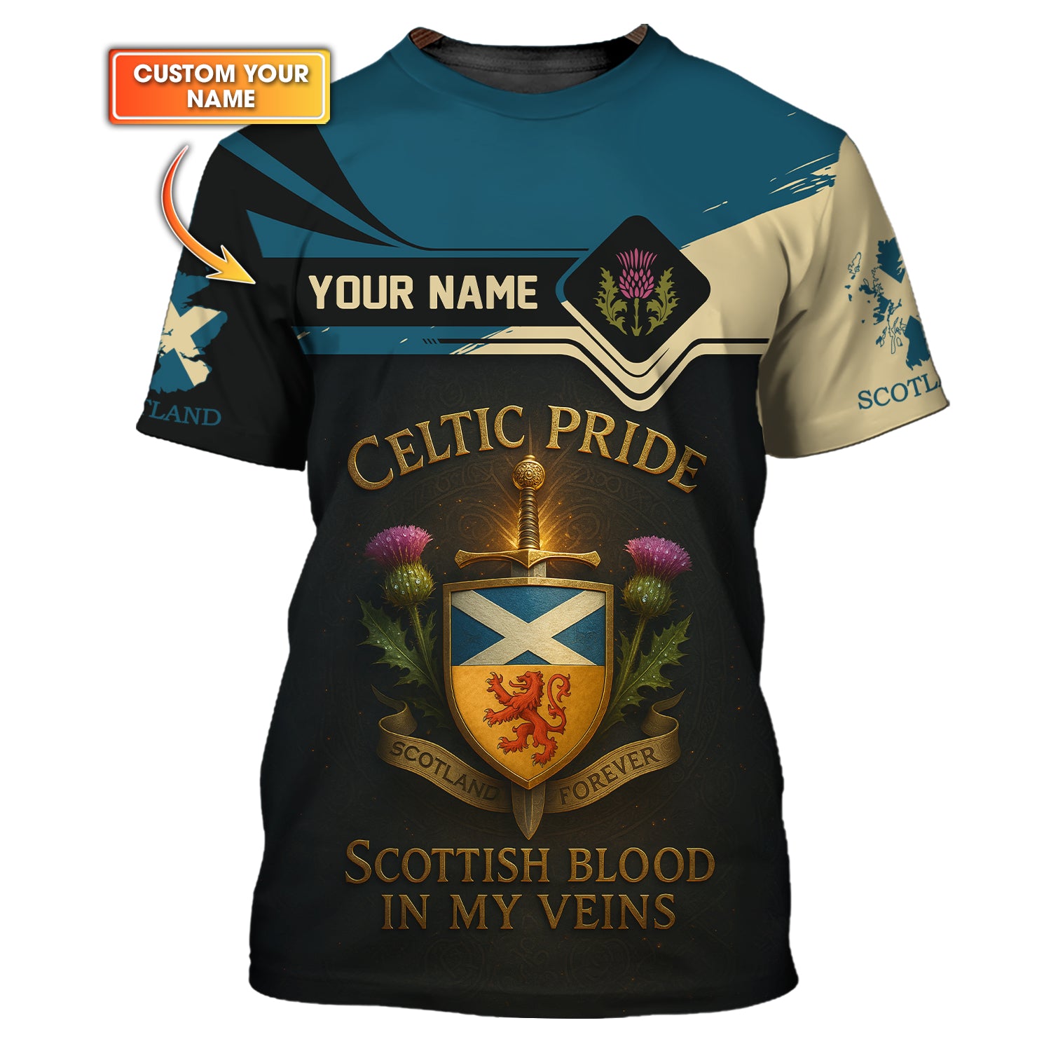 Scotland Forever Custom Name Shirt, Scotland Shirt With Celtic Pride For Scottish, Gift For Scotland Lover