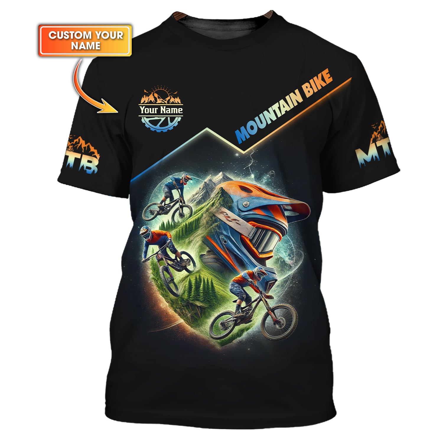 Custom Mountain Bike T-shirt, Unisex Shirt, MTB Polo Shirt, Custom mtb Jersey, Gift for Cyclists