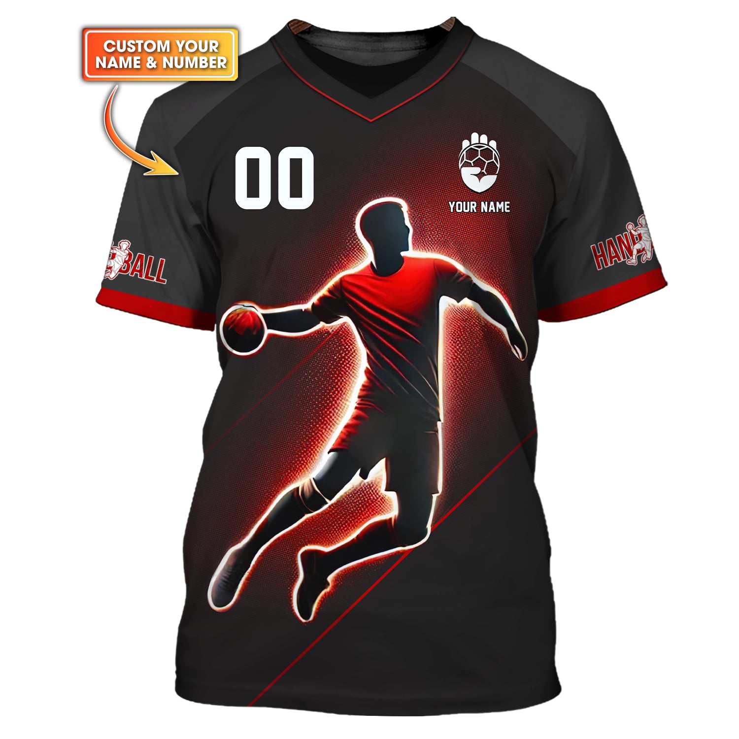 Custom Name Handball T-Shirt, Shirts For Handball Men Player, Gift For Handball Fan