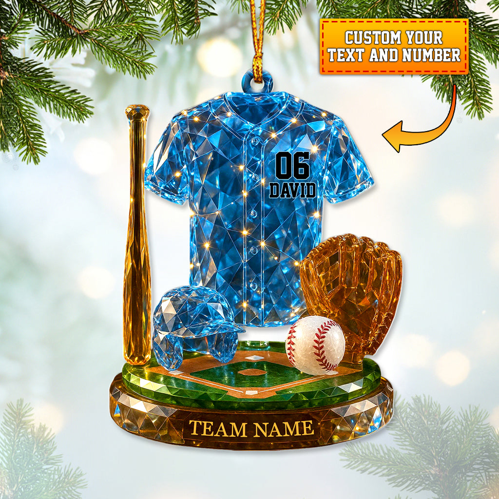 Personalized Baseball Christmas Ornament – Custom Name & Number Jersey Decor - Holiday Ornament for Baseball Teams