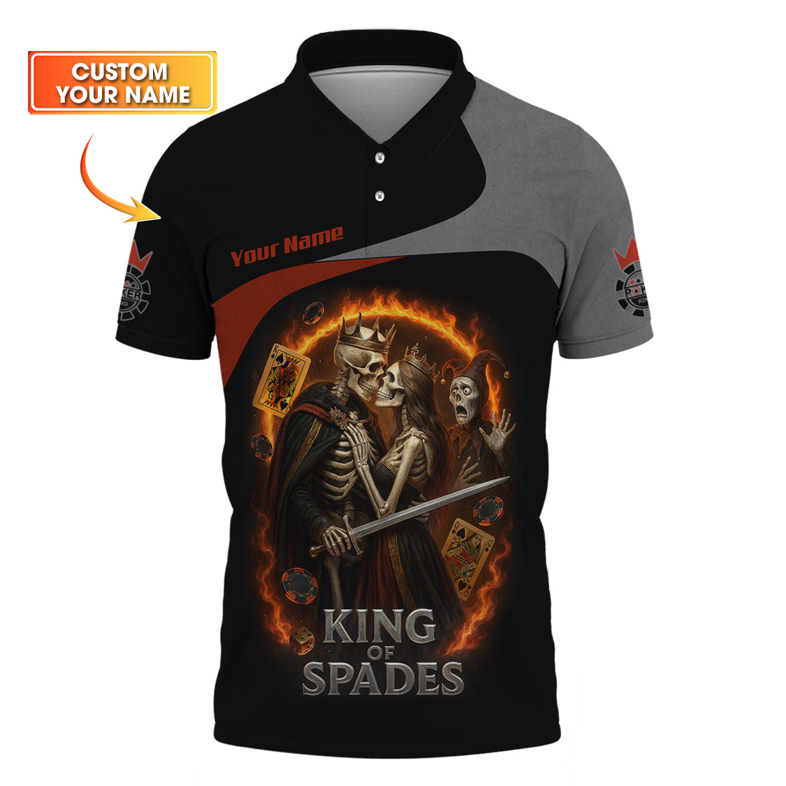 King of Spades Poker Shirt, Funny Poker Shirt For Men, Skeleton Couple Casino Shirt