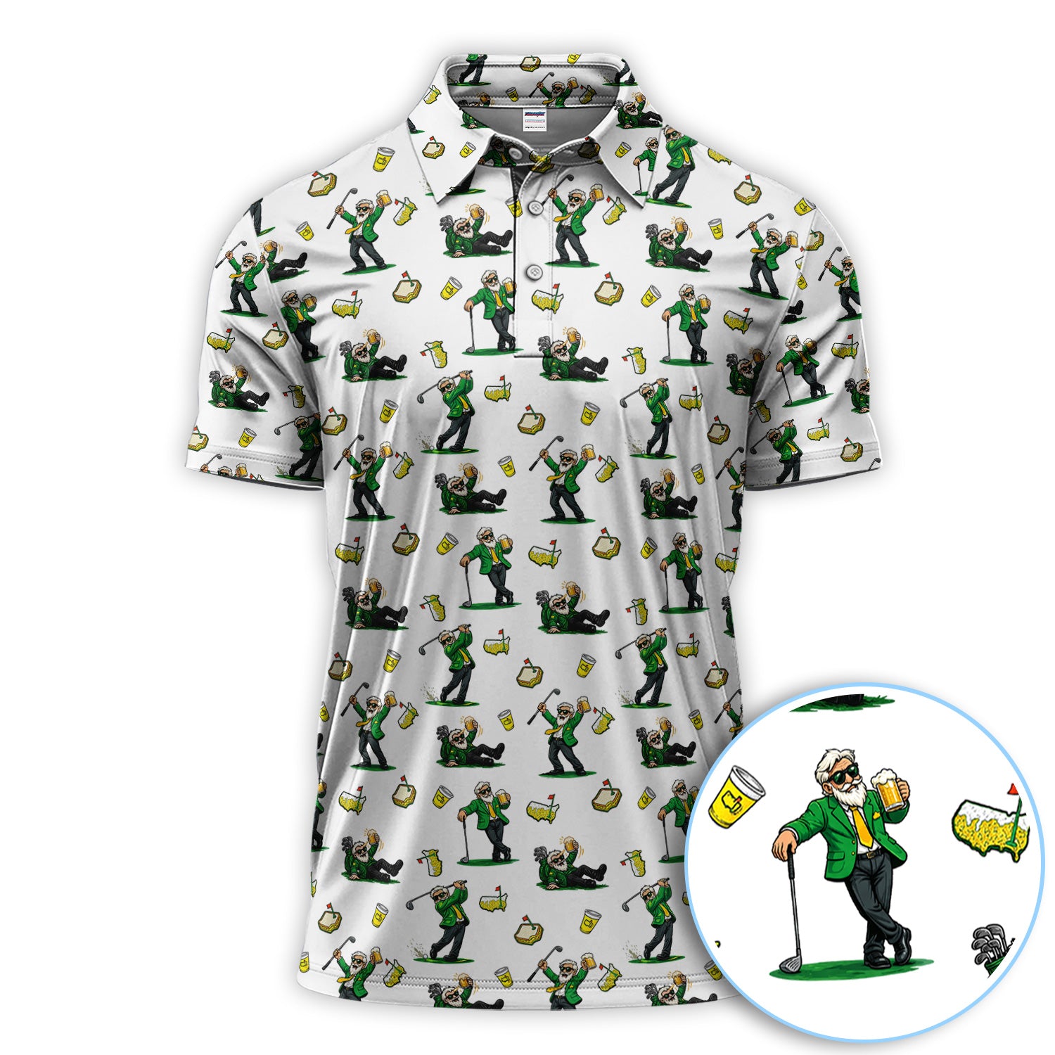 Funny Drunk Golfer Beer Golf Pattern Shirt, Drinking Golfer Golf Shirt For Men, Golf Gift For Golfer