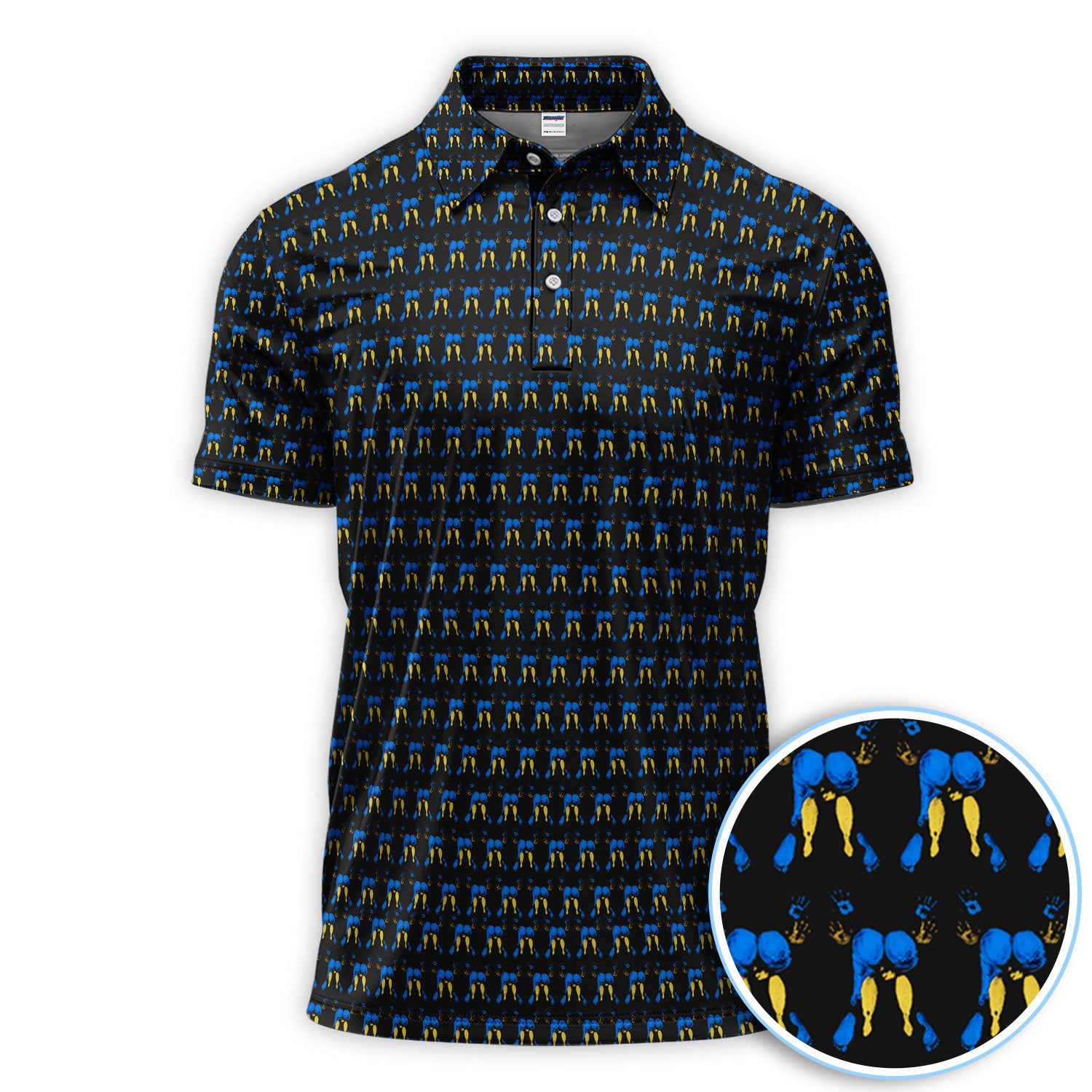 Abstract Footprint Pattern Golf Polos, Sexy Golf Shirt For Golfer, Golf Gift For Men
