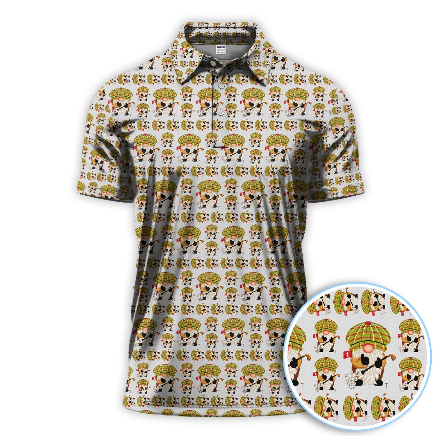 Funny Pattern Golf Shirt For Men, Christmas Golf Shirt, Golf Gift For Golfer