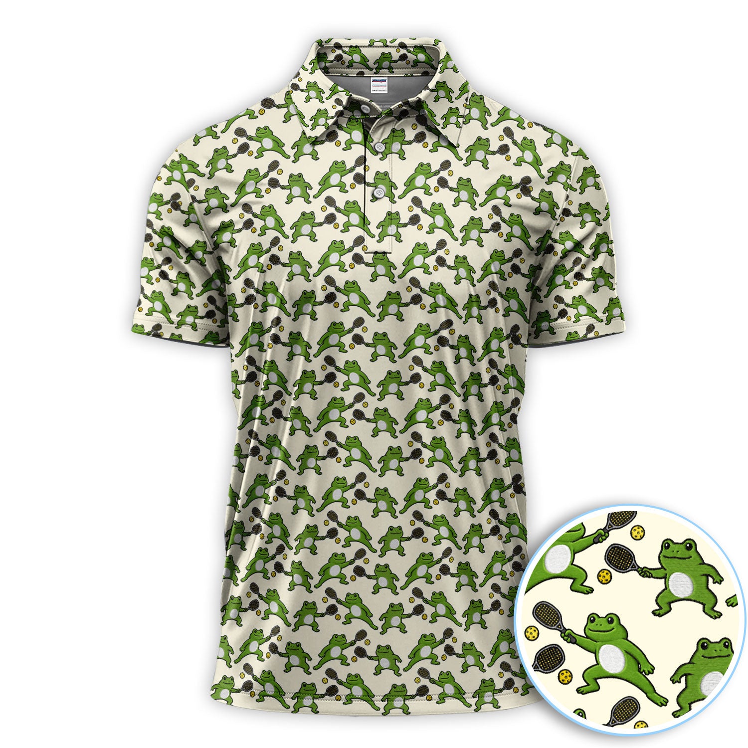 Funny Frog Pickleball Shirt, Pickleball Pattern Shirt For Men, Gift For Pickleball Players