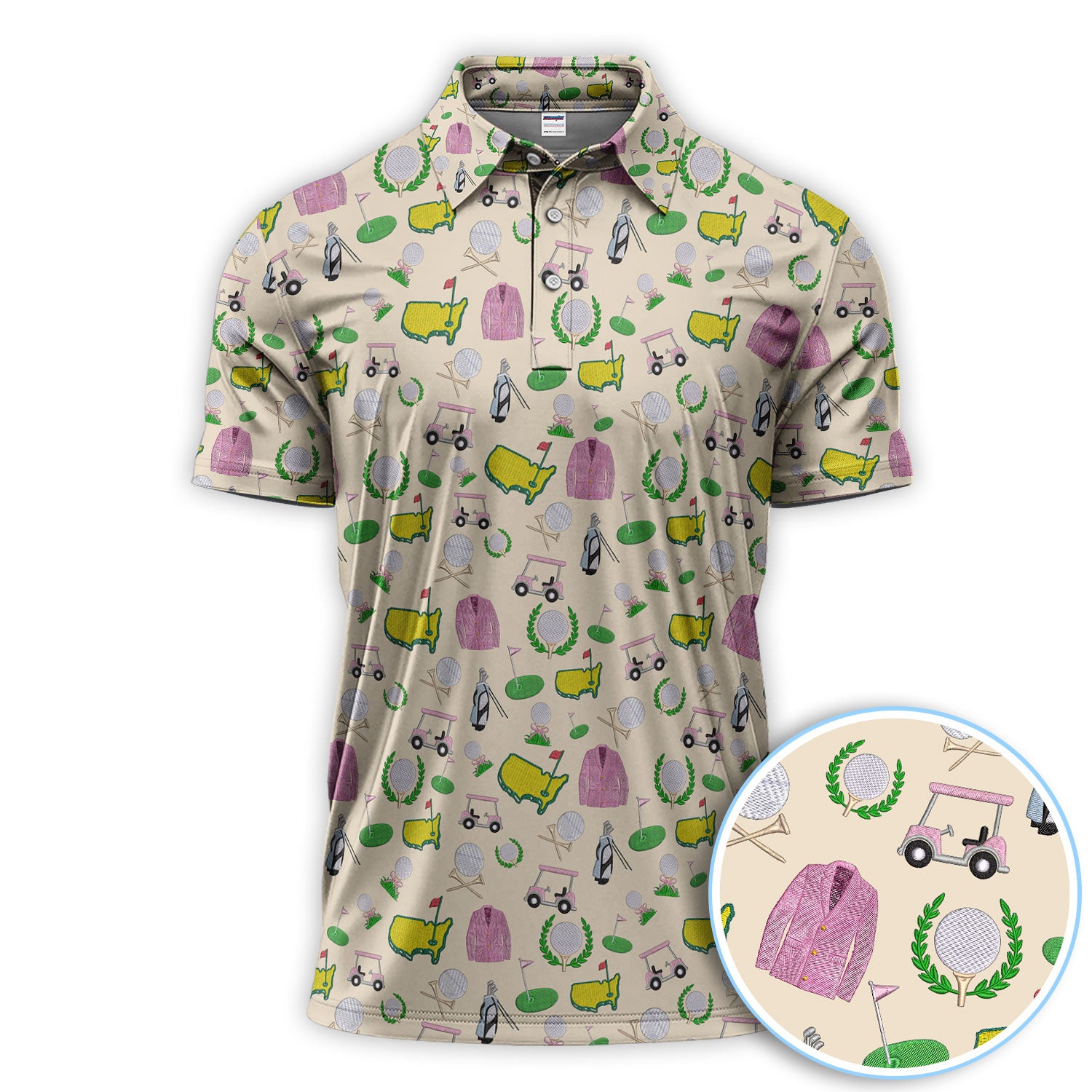 Crazy Pattern Golf Shirt, Vintage Golf Polos, Golf Gift For Golfer